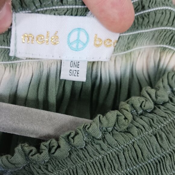 MELE BEACH Tie-Dye Stripes Off-Shoulder maxi dress women's one-size green - Picture 8 of 9